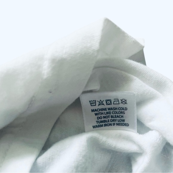 MarleyLilly casual white graphic top shirt XS long sleeve 
round neck logo - Picture 11 of 16